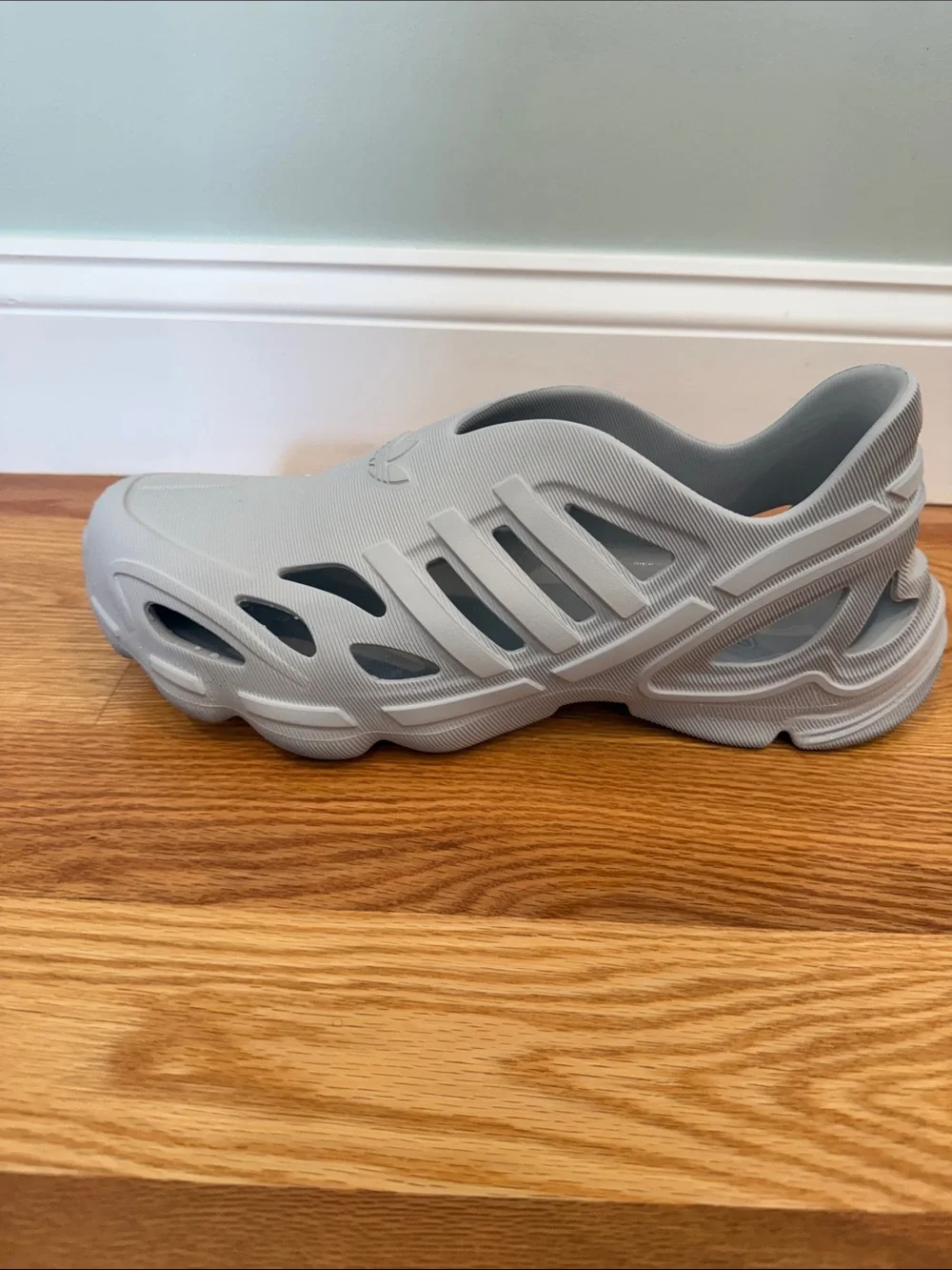 adidas Men's Light Gray Slip-On Foam Clog Sandals